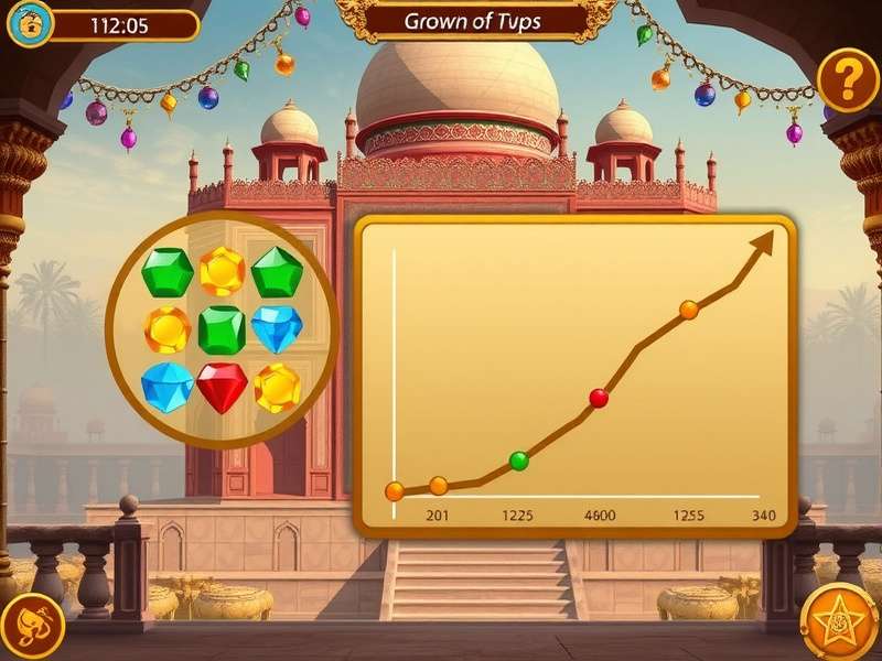 Indian Jewel Odyssey gameplay screenshot showing colorful jewels and Indian-themed background